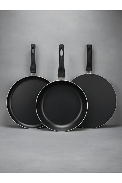 Bisbell طقم أواني طهي غير لاصقة من ٣ قطع | مقلاة تاوا، مقلاة وصانعة فطائر ٢٦ سم | طقم أواني طهي، BB1733SP