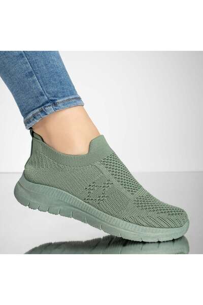 Modlet.ro Espadrile sport verzi pentru femei cu talpă groasă MOD13238