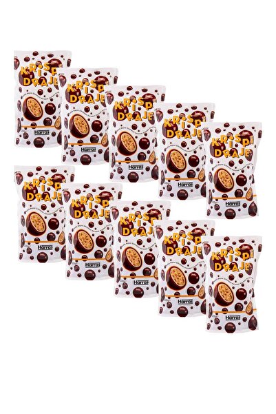 Harras Krispi Draje Çikolata Sütlü Beyaz Çikolatalı 10 Adet X 120g