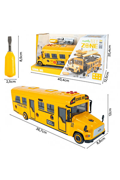 MalPlay Interactive bus composed of 48 assembleable parts, with sound and light effects, with doors and windows