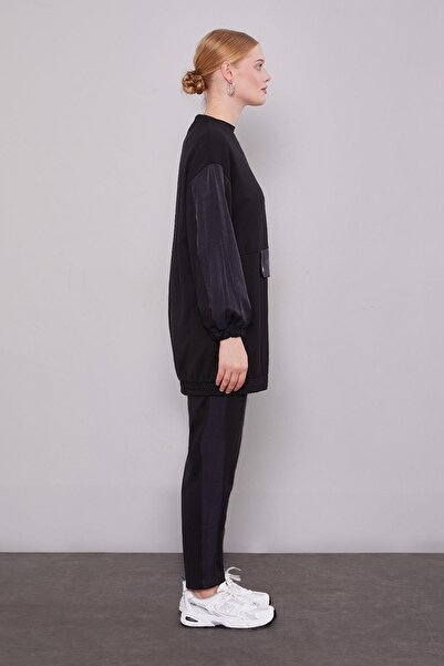 Levidor Black Glitter Stripe Detail Double Suit