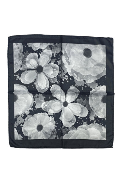 Sultan İpek Çiçek Desenli Fular / Bandana 52x52