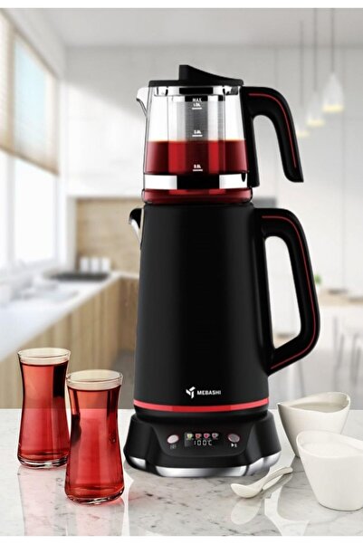 MEBASHI Tea Maker, 2L Kettle and 1L Teapot, Digital Display, 2 Settings, Stainless Steel (ME-TM302)