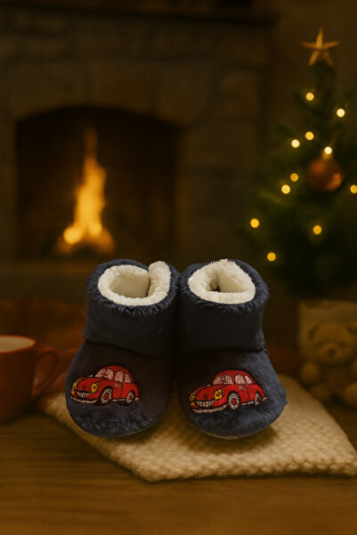 Midimax Peluş Bebek ve Çocuk Panduf Ev Botu – Kışlık Kaymaz Tabanlı Patik