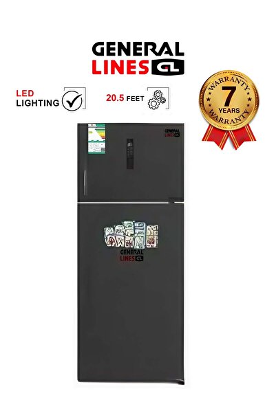 general lines Refrigerator Double Door Inverter- 580 Liters - 20.5 Cubic Feet - Steel Silver - GL621