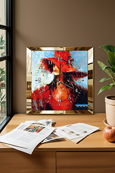 Zevahir Mobilya Dekorasyon Ceas de perete decorativ din MDF cu tematică femin...