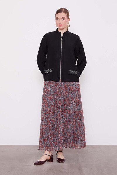 Levidor طقم تنورة بنمط عرقي أسود