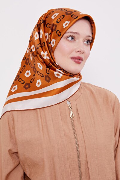 Levidor وشاح حريري بنمط زهرة الأقحوان