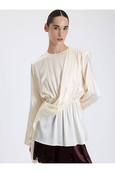 BAQA Asimetrik Drapeli Bluz