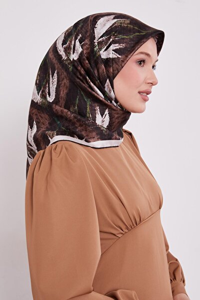 Levidor Coffee Reflection Look Twill Silk Scarf