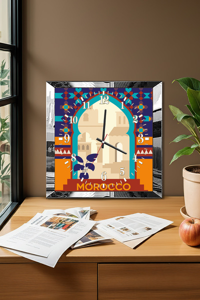 Zevahir Mobilya Dekorasyon Ceas de perete decorativ din MDF cu tematică Maroc...