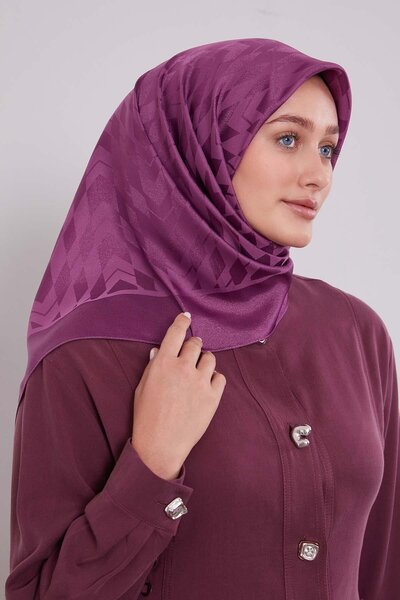 Levidor Purple Baklava Pattern Crystal Jacquard Scarf