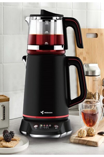 MEBASHI Tea Maker, 2L Kettle and 1L Teapot, Digital Display, 2 Settings, Stainless Steel (ME-TM302)