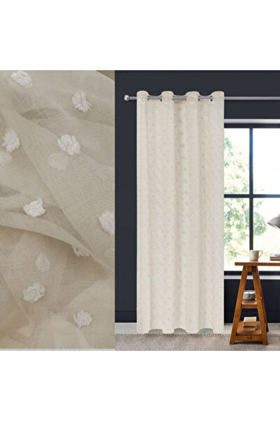 OEM Decorative curtain with rings, small shading fabric, size 140 x 260 cm, Beige