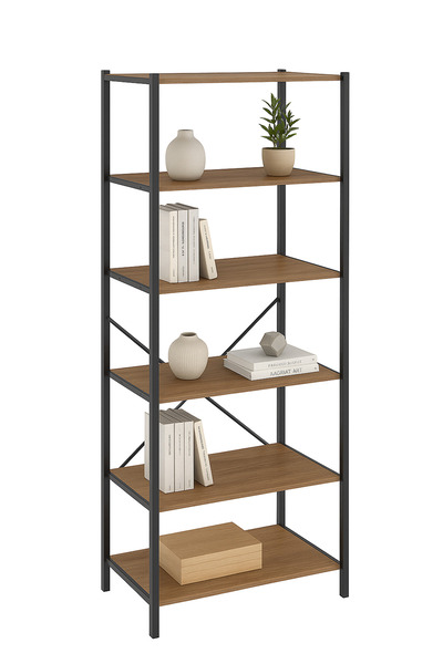 WANDOO خزانة حمام ذات 6 أرفف، خزانة متعددة الأغراض من المعدن والخشب، خزانة تنظيم للحمام والمطبخ