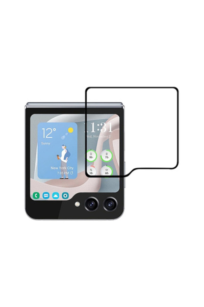 Optim Solution Folie sticla Gallant 5D Ecran Exterior pentru Samsung Galaxy Z Flip6 / Flip 6, Rezistenta 9H, Negru