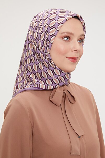Levidor Purple Ellipse Pattern Modal Silk Scarf