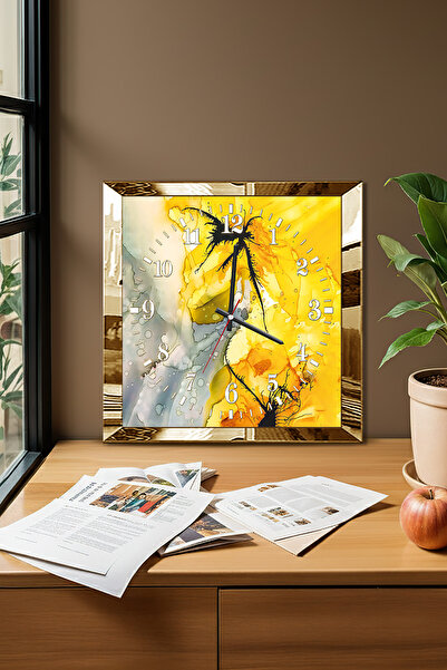 Zevahir Mobilya Dekorasyon Ceas de perete decorativ din MDF cu tematică Floar...