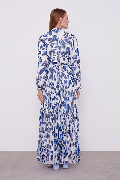 Levidor Φόρεμα με λεπτομέρεια με βολάν μπλε κοβαλτίου