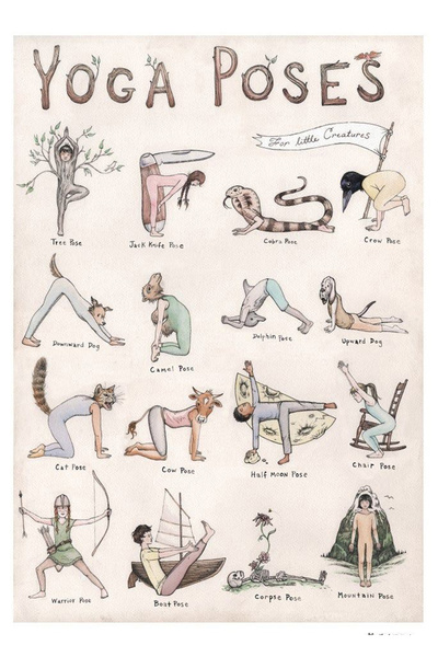 TELLGRAF ملصق بتصميم وضعيات اليوغا (35x50 سم)