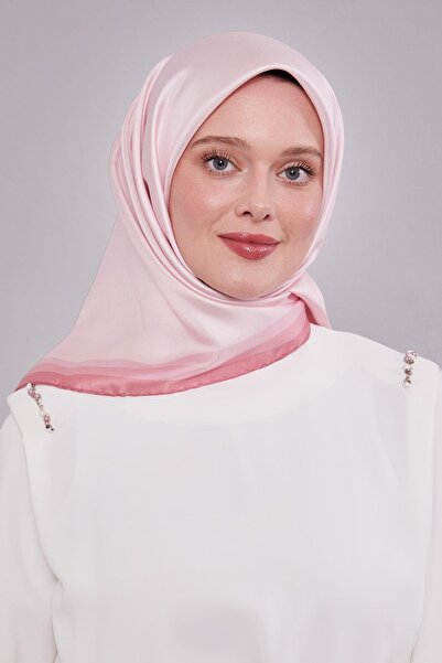 Levidor Pink Edge Border Twill Silk Scarf