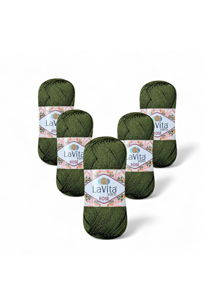 LaVita Yarn Fir de tricotat manual Rose 100% acrilic 500gr 5 BUCĂȚI (8007 KHAKI)