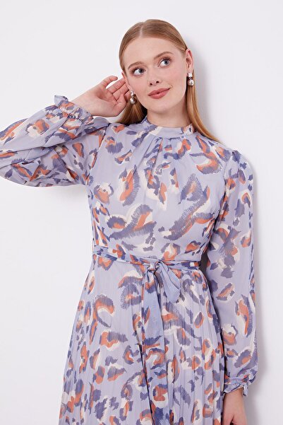 Levidor Rochie albastră cu mâneci cu volane