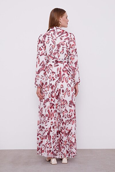 Levidor Φόρεμα με λεπτομέρεια με βολάν σε μπορντό χρώμα