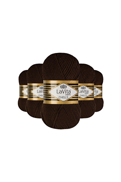 LaVita Yarn Chells pređa za ručno pletenje 100% A Akril 500gr 5 kom (9683 SMEĐA)