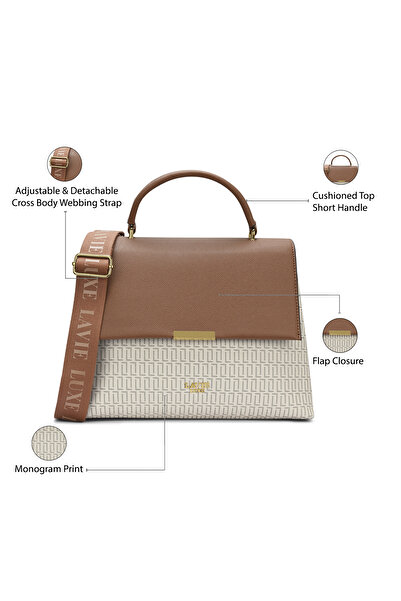 Lavie Luxe Women's Mono Marsh25 Satchel bag (Offwhite)
