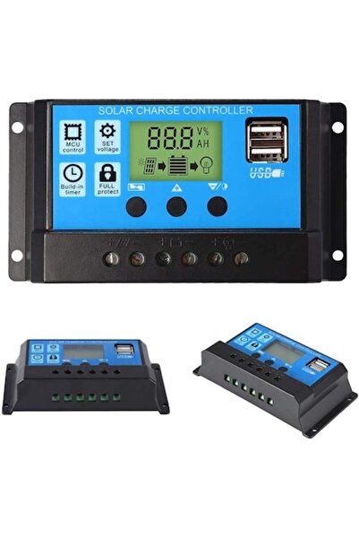 dalimag Controler pentru panouri solare, Zhitting, 30A PWM, 12V/24V, port USB, afișaj LCD