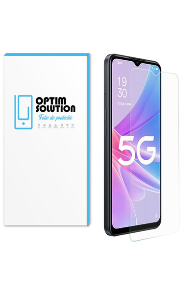 Optim Solution Folie Sticla securizata Noble 2.5D pentru Oppo A58 5G, Rezistenta 9H, Anti-Fingerprint, Clear