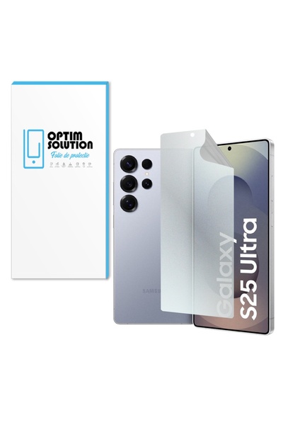 Optim Solution Folie Hidrogel Mat pentru Samsung Galaxy S25 Ultra, Textura Ma...