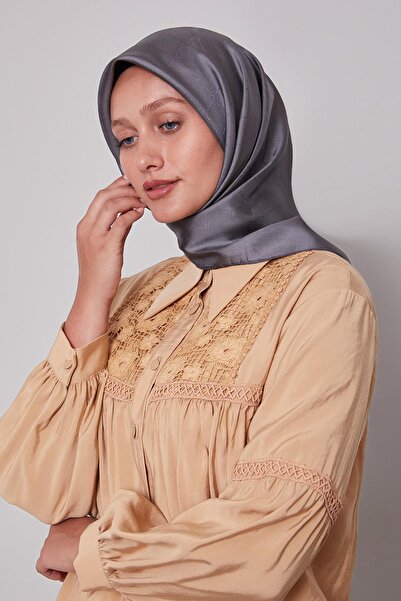 Levidor Anthracite L Pattern Monogram Silk Scarf