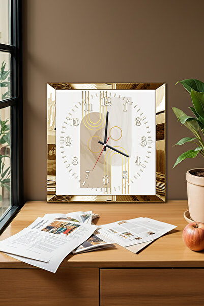 Zevahir Mobilya Dekorasyon Διακοσμητικό ρολόι τοίχου από MDF με αφηρημένο θέμ...