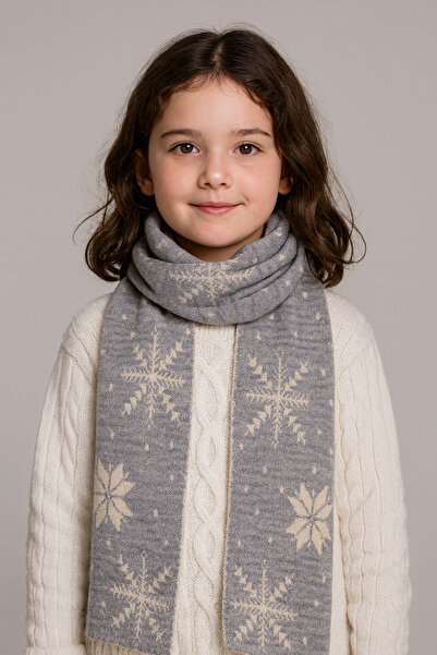 Sebir Moda Tricotaj cu tematică de Anul Nou Batic pentru copii (5-10 ani, 30x140cm)