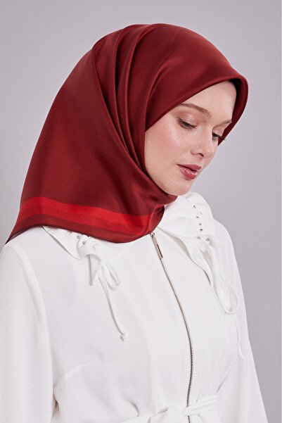 Levidor Twill Silk Scarf with Red Edge Border