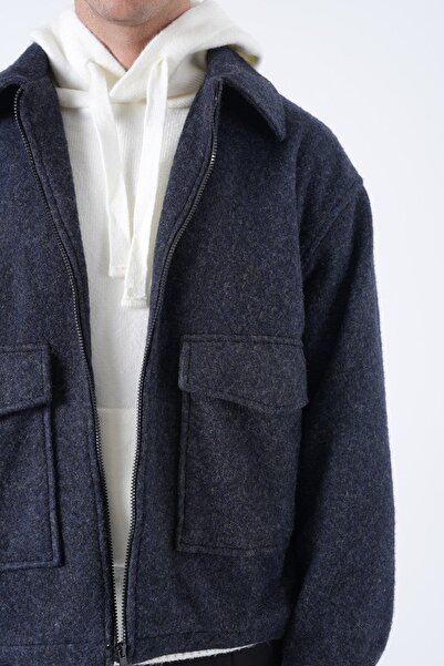 TÜZeMEN Çift Kapaklı Cepli Kaşe Mont