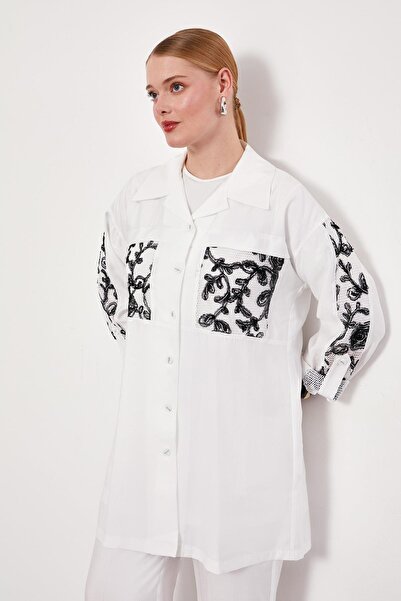 Levidor White Mesh Pocket Detailed Triple Tunic Set