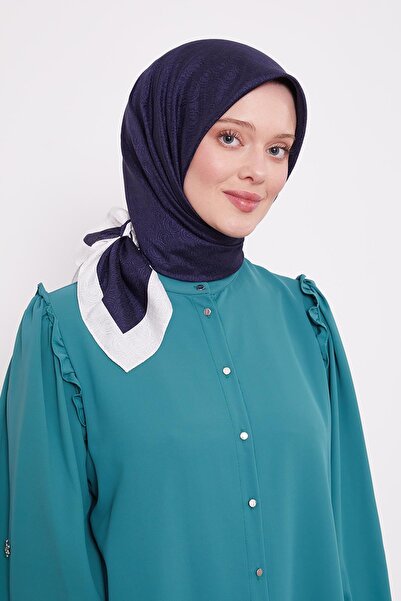 Levidor Κασκόλ με μοτίβο μονόγραμμα σε χρώμα εκρού-ναυτικό