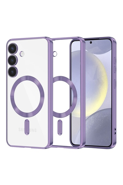 SKYDDAR INNOVATION Θήκη για Samsung Galaxy S24 Plus, Luxury Shield Magsafe, Αντικραδασμική θήκη, σετ αυτοκόλλητων, Μωβ