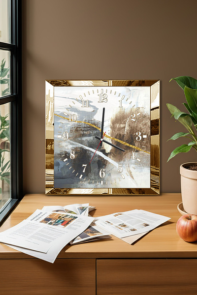 Zevahir Mobilya Dekorasyon Ceas de perete decorativ din MDF cu tematică Refle...