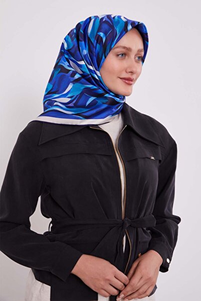 Levidor Saks Marbled Pattern Twill Silk Scarf