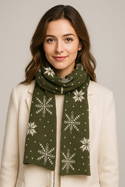 Sebir Moda Eșarfă tricotată tematică de Anul Nou