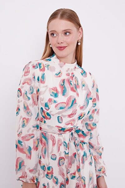 Levidor Φόρεμα με λεπτομέρεια με βολάν με ροζ χρώμα