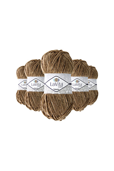 LaVita Yarn خيط فيلوريكس اللامع للحياكة اليدوية 90% بوليستر 10% لوريكس 500 جر...