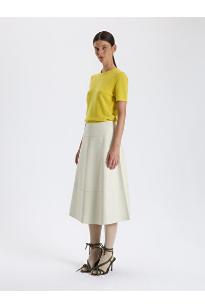 BAQA Flared Leather Skirt