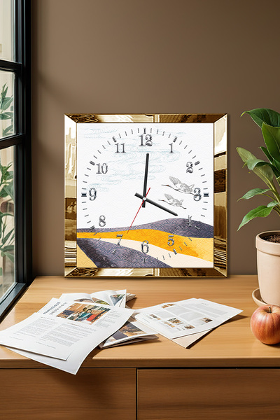 Zevahir Mobilya Dekorasyon Ceas de perete decorativ din MDF cu tematică Gold ...