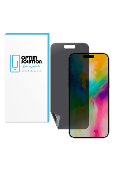 Optim Solution Folie Hidrogel Privacy pentru Apple iPhone 16 Pro Max, Anti-Sp...