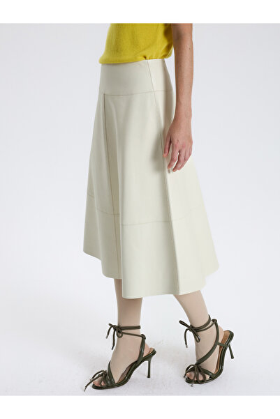 BAQA Flared Leather Skirt